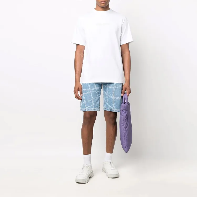 GCDS Denim Shorts Men Light Blue-1