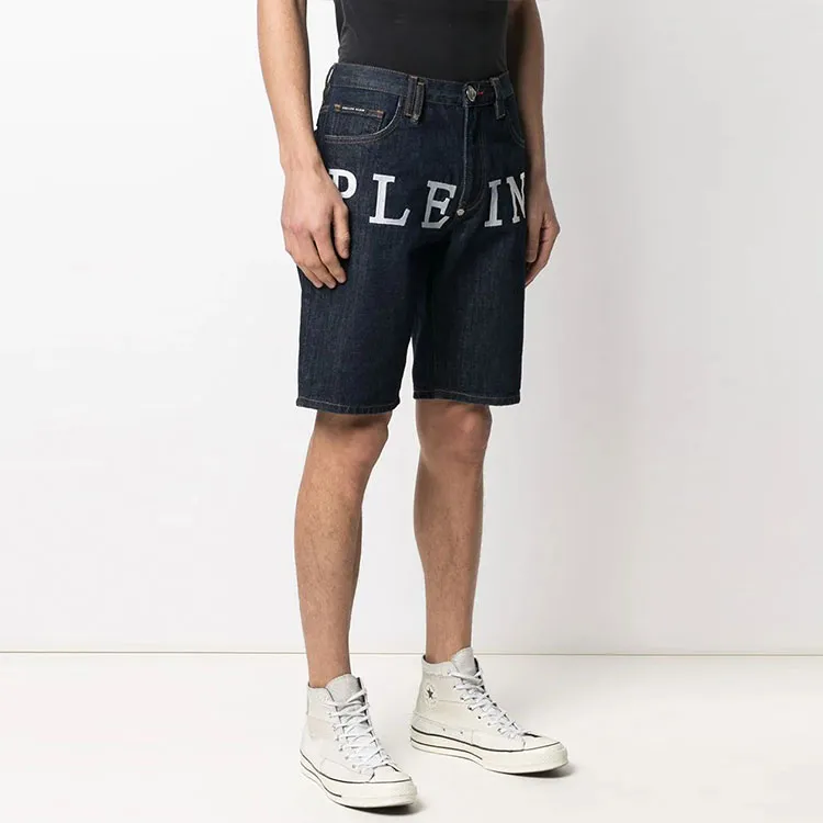 PHILIPP PLEIN Denim Shorts Men Dark Blue-2