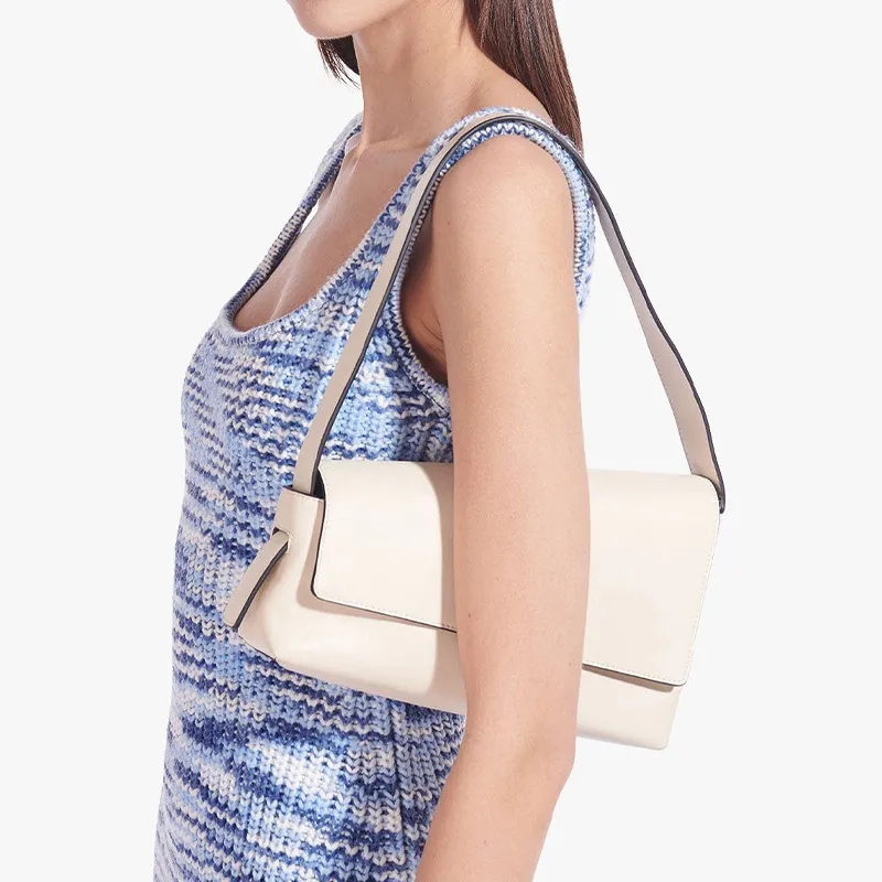 Staud Leather Shoulder Bag, Handbag Women's Cream White-3