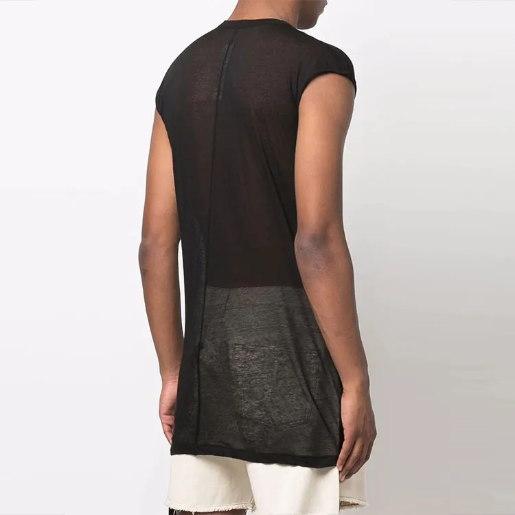 RICK OWENS Semi sheer Cotton Tank Top-2