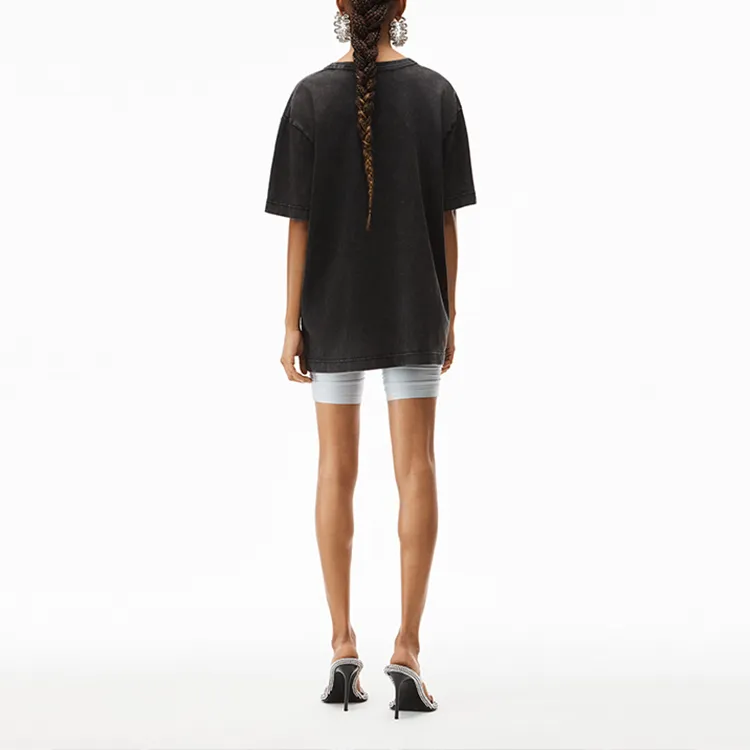Alexander Wang Repeated-logo Print Acid-wash T-shirt-2