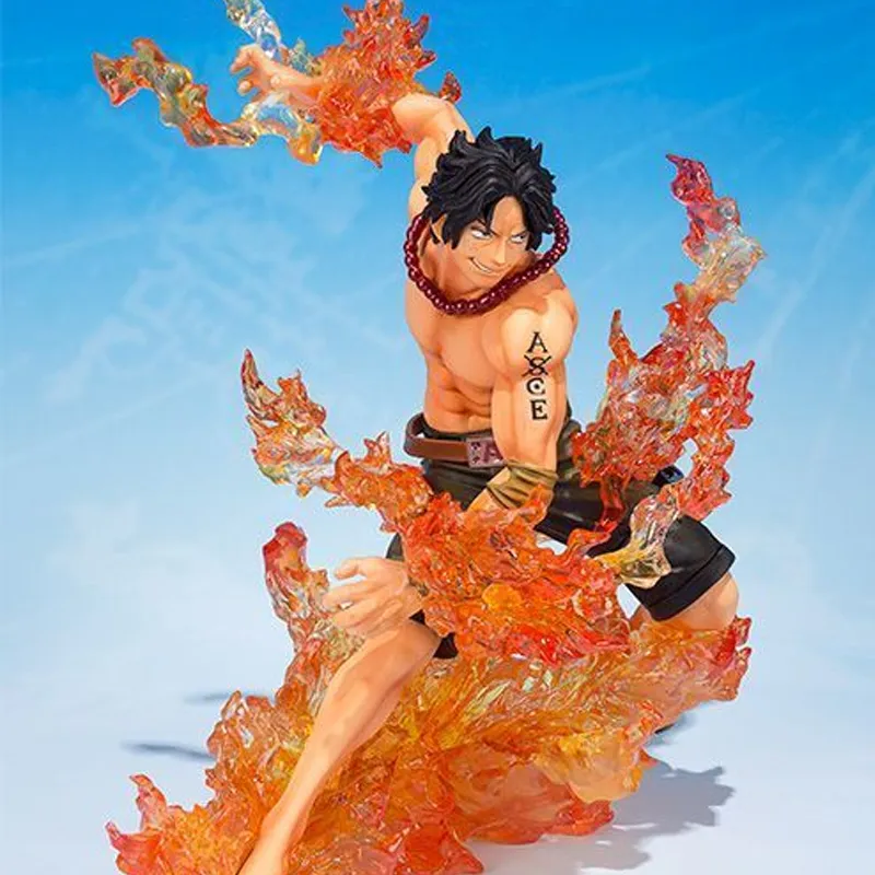 BANDAI BATTLE Collection Portgas D. Ace Bandai Figurarts Zero Ultra Battle Extra Brother's Bond Scale Figures 15.5cm-2