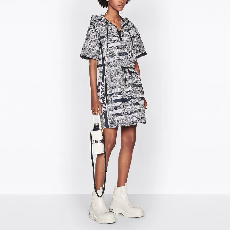 DIOR Quarterly New Products Short-Sleeved Dresses Women's Marine Blue-2