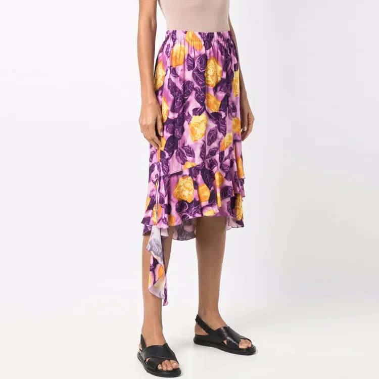 MARNI Floral Printed Asymmetric Midi Skirt-3