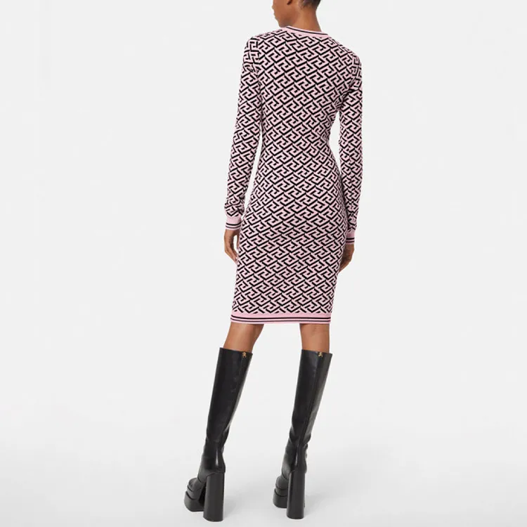 VERSACE Long-Sleeved Dresses Women's Red-1