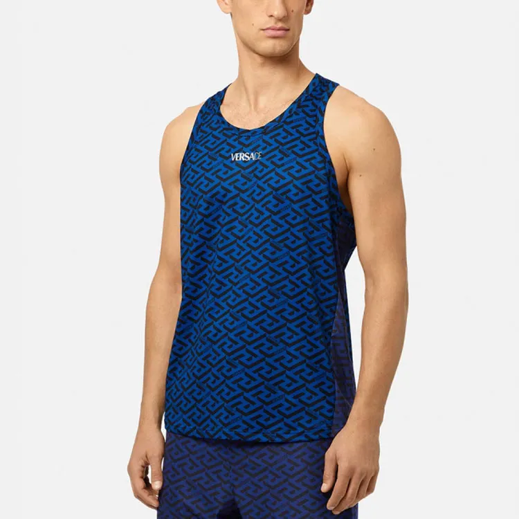 VERSACE Tank Tops Men Blue-3