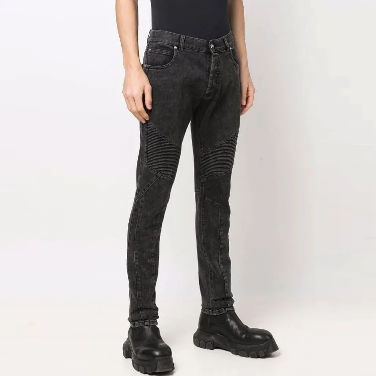 BALMAIN Logo Debossed Skinny Jeans-2