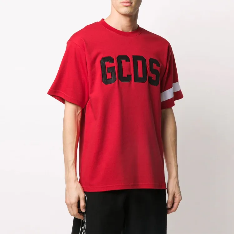 GCDS Logo Embroidered Crewneck T-Shirt-3