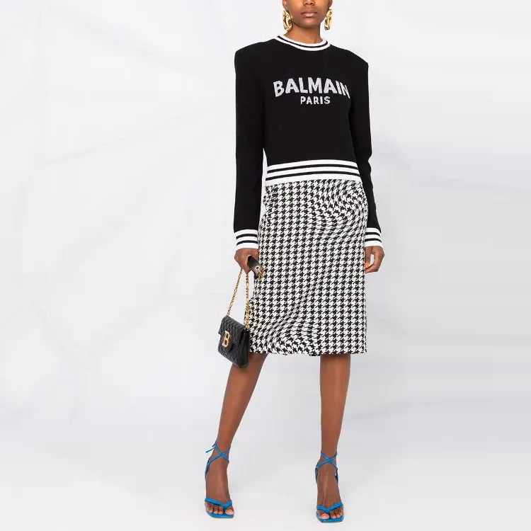 BALMAIN Intarsia knit Logo Jumper-2