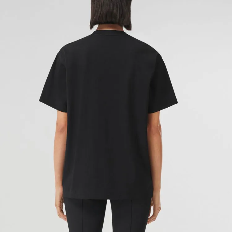 Burberry SS22 Drop Shoulder Sleeve T Shirt Women's Black-3