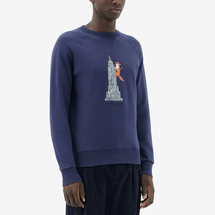 Maison Kitsune Sweatshirts Men Navy Blue-3