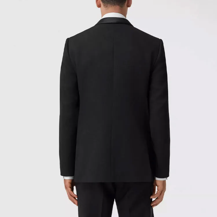 Burberry Satin Lapel Wool Tailored Jacket-3