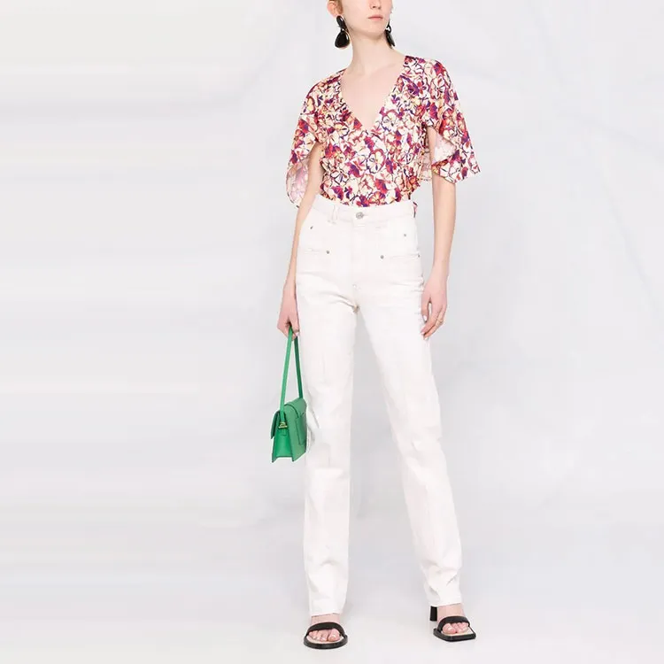 ISABEL MARANT Tuackom Button Detailed High Waist Jeans-1
