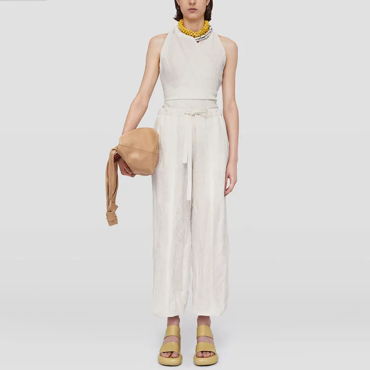JIL SANDER Wide Leg Drawstring Trousers-1