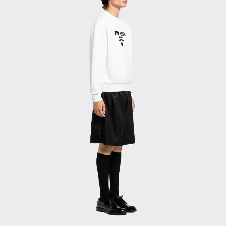 PRADA Chenille Logo Crewneck Sweatshirt-3