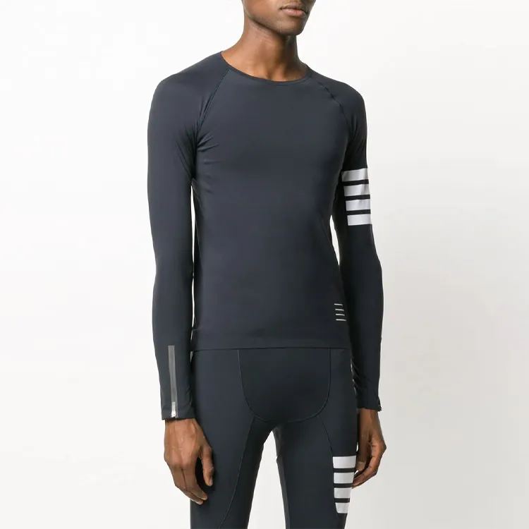 THOM BROWNE Interlock 4 Bar Stripe Crewneck T Shirt-1