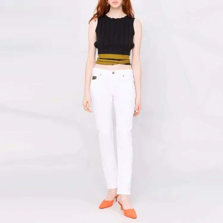 VERSACE JEANS COUTURE SS22 Slim Fit Pants Moderate Jeans Spring And Autumn Women's White-1