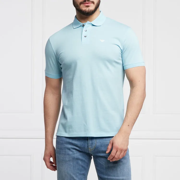 EMPORIO ARMANI SS22 Polo Shirt Men's Sky Blue-4