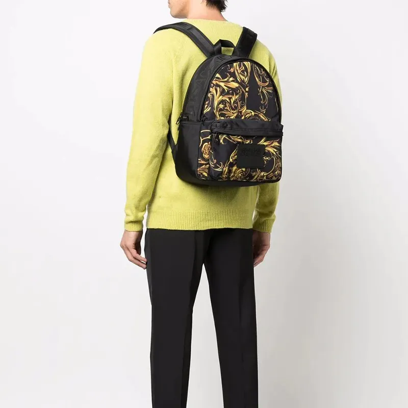 VERSACE JEANS COUTURE Polyamide Backpack Regular Men's Black/Gold-5