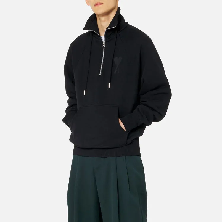 Ami Tonal Big Zip Sweat-1