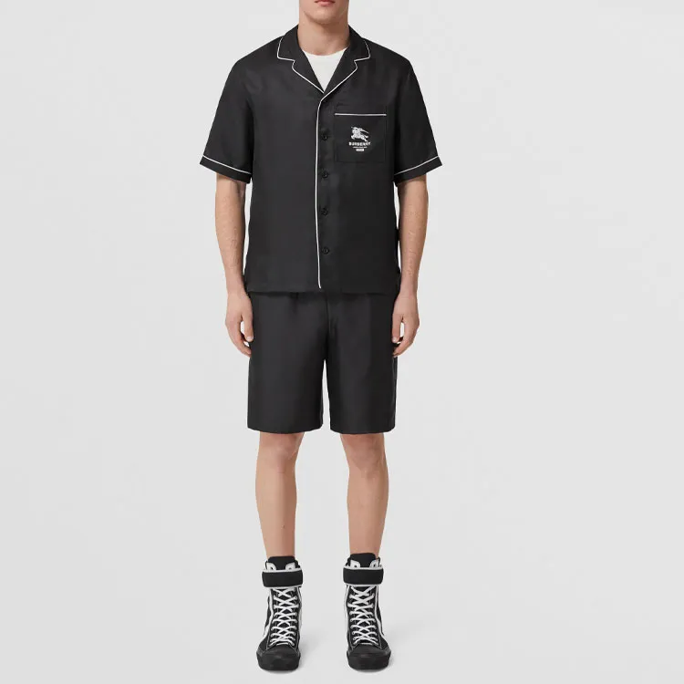 Supreme Burberry Icon Silk Pajama Shirt-2
