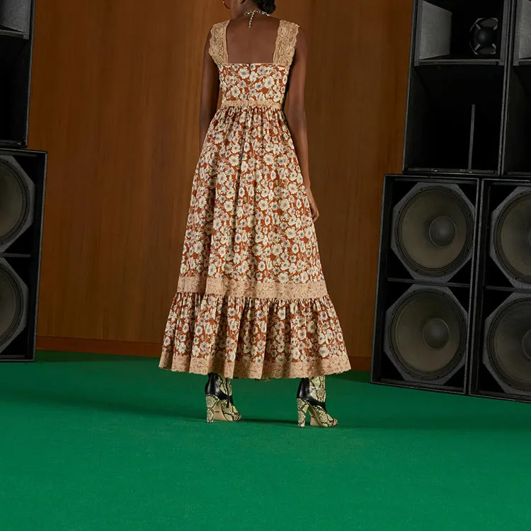 GUCCI Floral print Tiered Dress-3