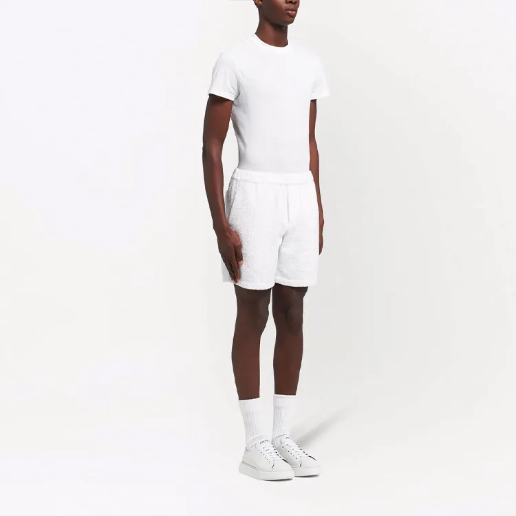 PRADA Triangle-logo Terrycloth Shorts-3