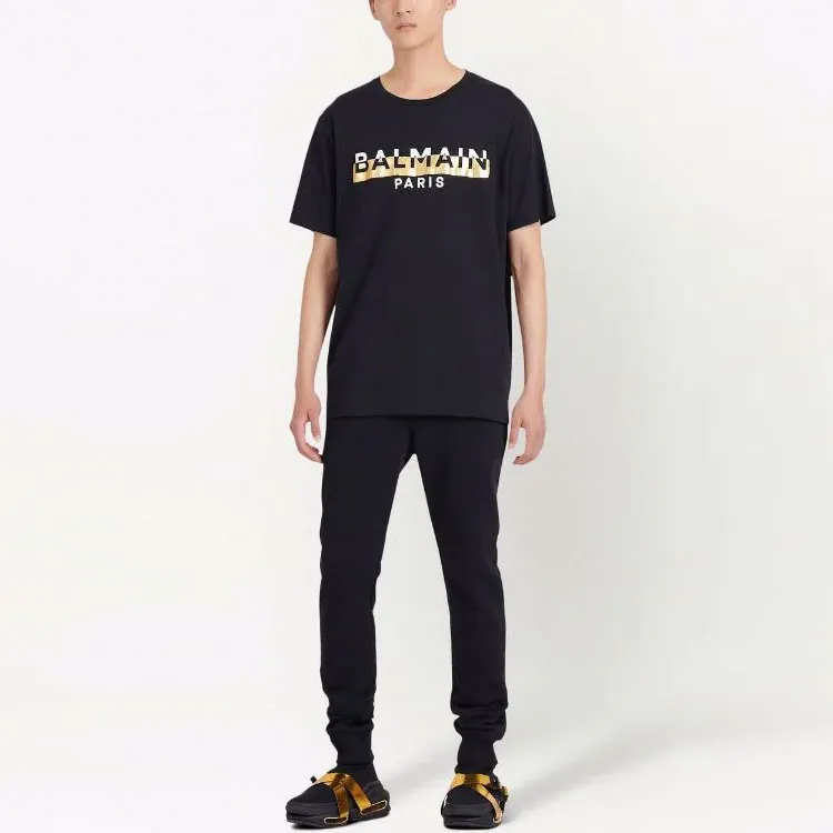 BALMAIN T Shirts Men Black-3
