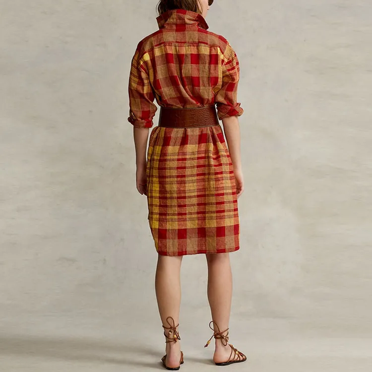Polo Ralph Lauren SS22 Long Sleeved Dress Women's Red-2