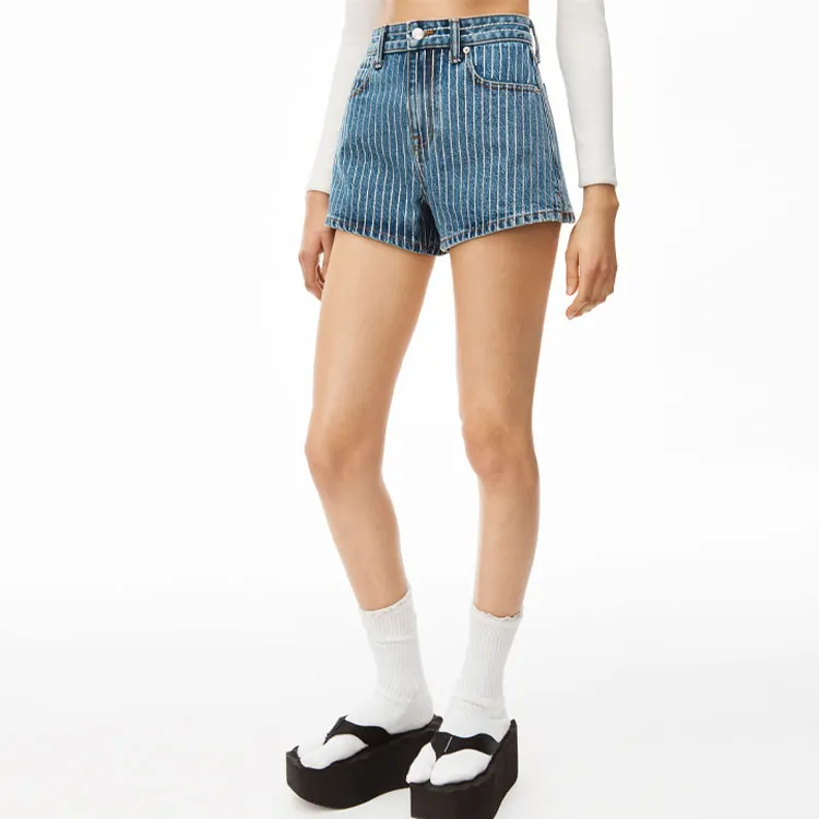 Alexander Wang Denim Shorts Women's Dark Blue-2