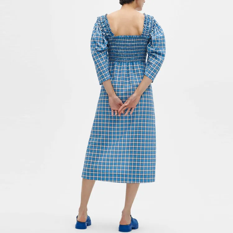 GANNI Long Sleeved Dresses Women's Blue-3