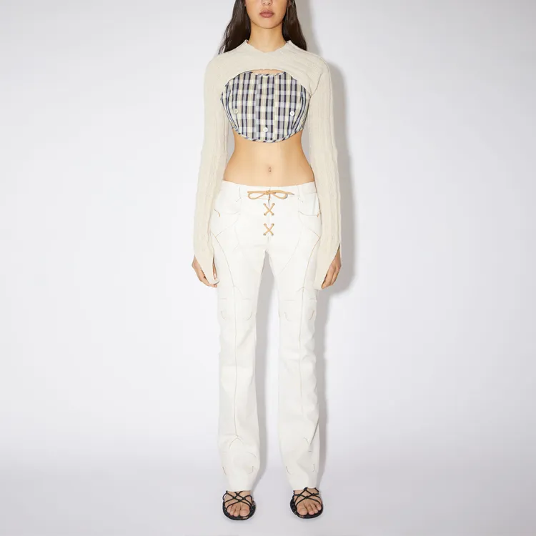Acne Studios Leather Pants Women's White-1