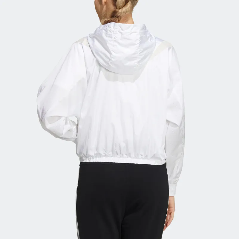 adidas Women's UST Windbreaker Woven Hooded Jacket White-1