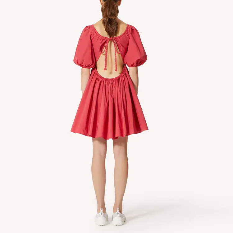 Valentino Short Sleeved Dresses Women's Strawberry Red-2