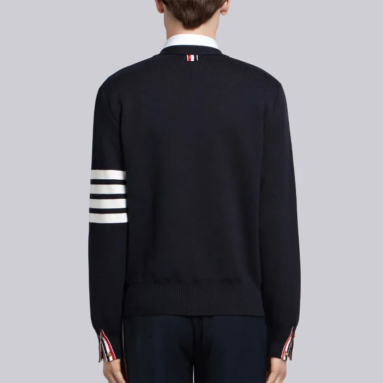 THOM BROWNE 4 Bar V Neck Cardigan-4