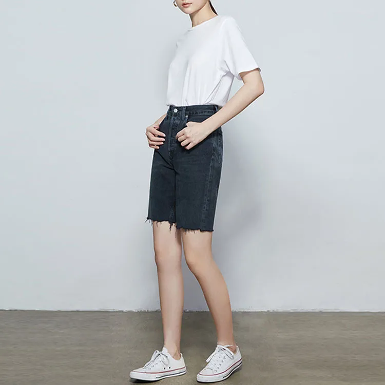 AGOLDE Knee length Denim Shorts-3
