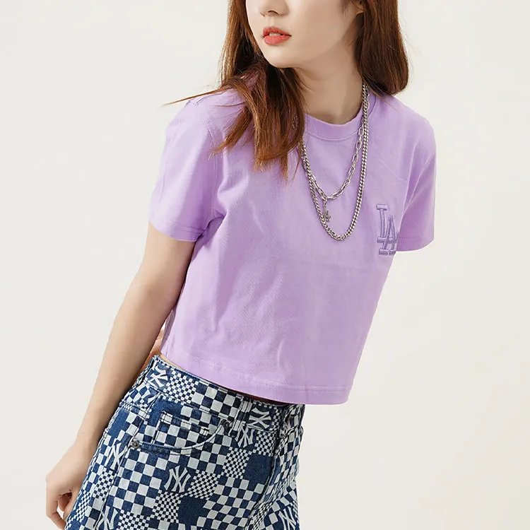 MLB Set in Sleeve T Shirt Women's Lavender Light Purple-6