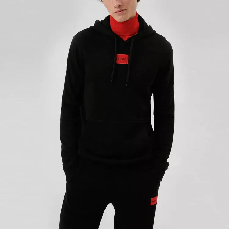 HUGO BOSS Logo Patch Drawstring Hoodie-1
