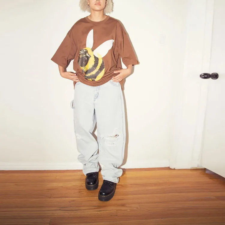 Drew House Smiley Collection T Shirts Unisex Brown-2