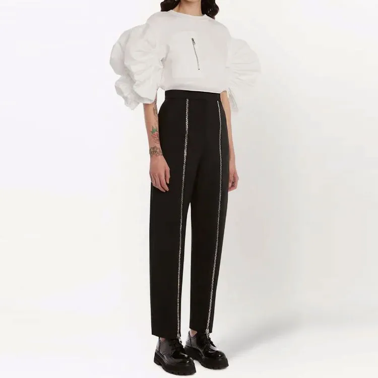 Alexander McQueen Zip detail high waisted Trousers-3