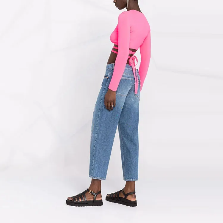 MSGM V-Neck Cropped Top-3