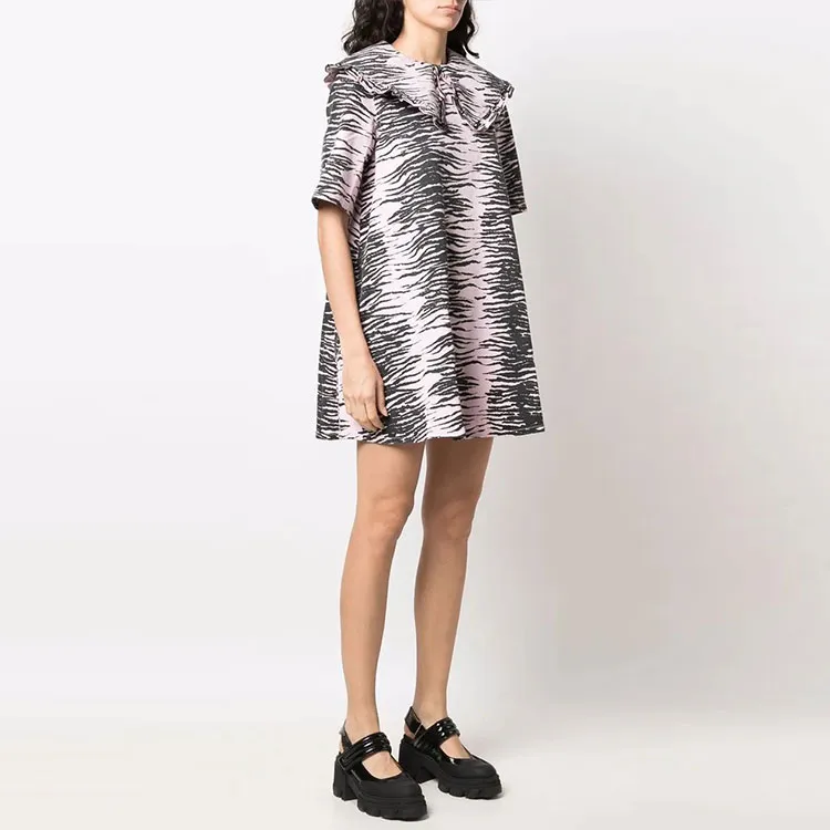 GANNI Short Sleeved Dresses Women's Multicolor-3
