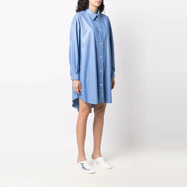 MM6 Maison Margiela Long Sleeved Dresses Women's Blue-3
