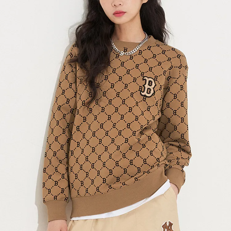 MLB Old Flower Sweatshirts Unisex Brown-2