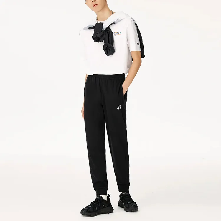 LiNing Sports Trend Series Knitted Sports Pants Men's Black-3