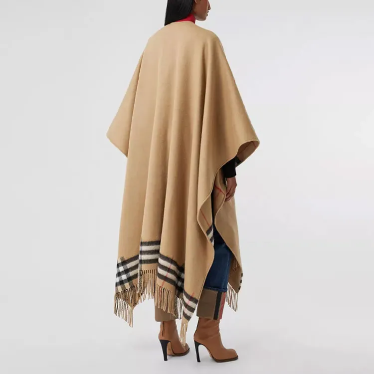 Burberry Fringed Check Cape-1