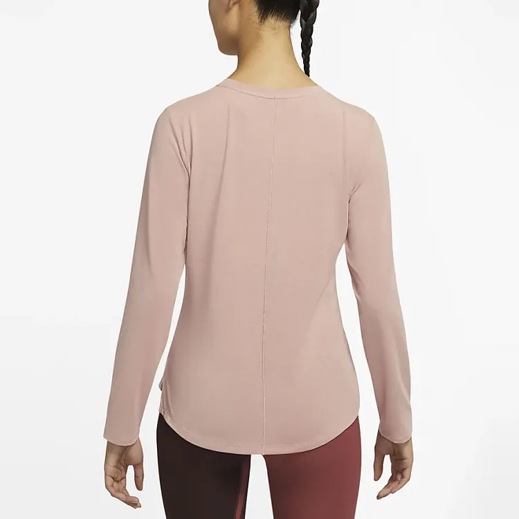 Nike Dri-FIT One Luxe Pullover Crewneck Long-Sleeve T-Shirt 'Rose Retro Gray'-4