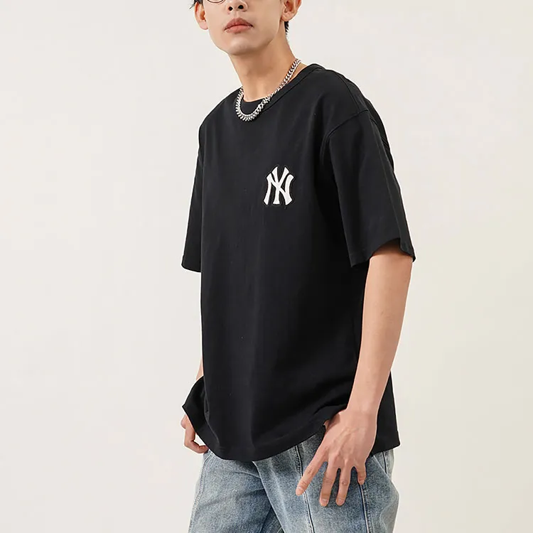 MLB Old Flower T Shirts Unisex Black-3