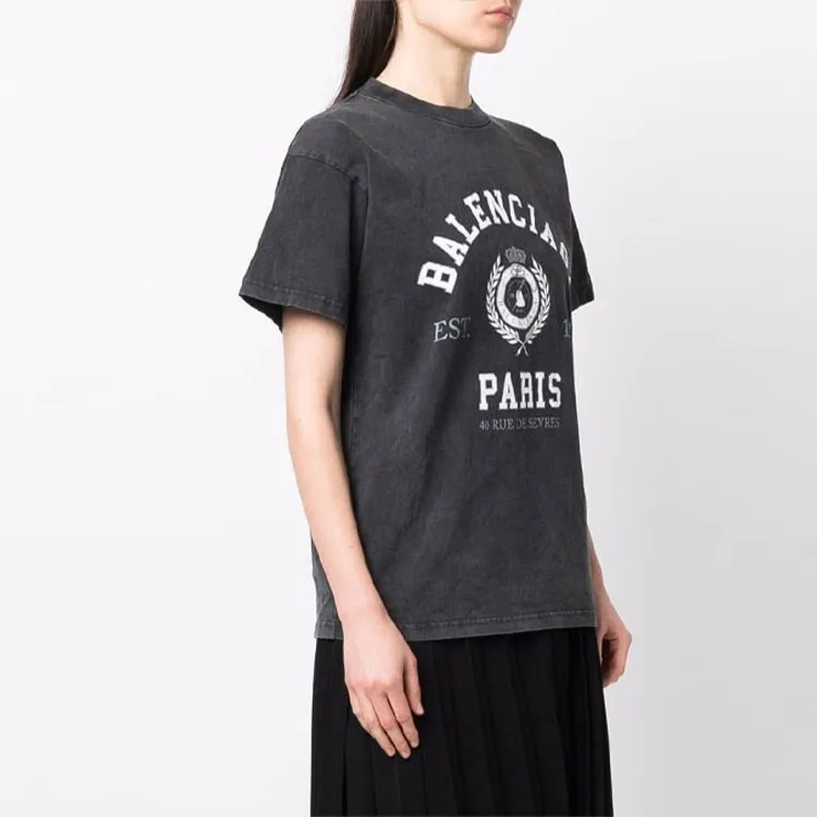 Balenciaga College 1917 T Shirt Black/White-3