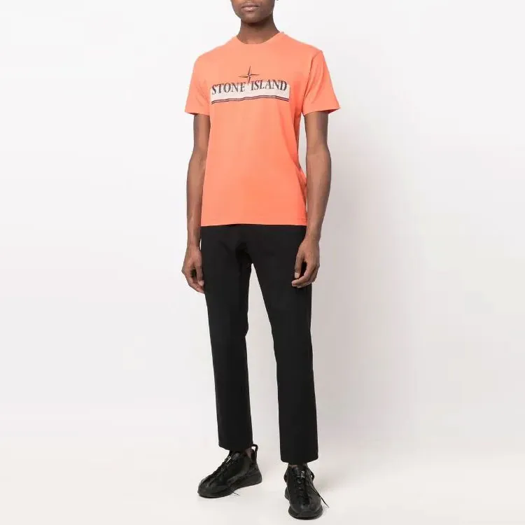 STONE ISLAND T Shirts Men Orange-2